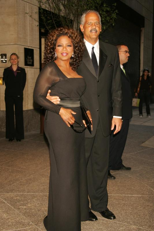 Oprah Winfrey with Stedman Graham leaving her hotel